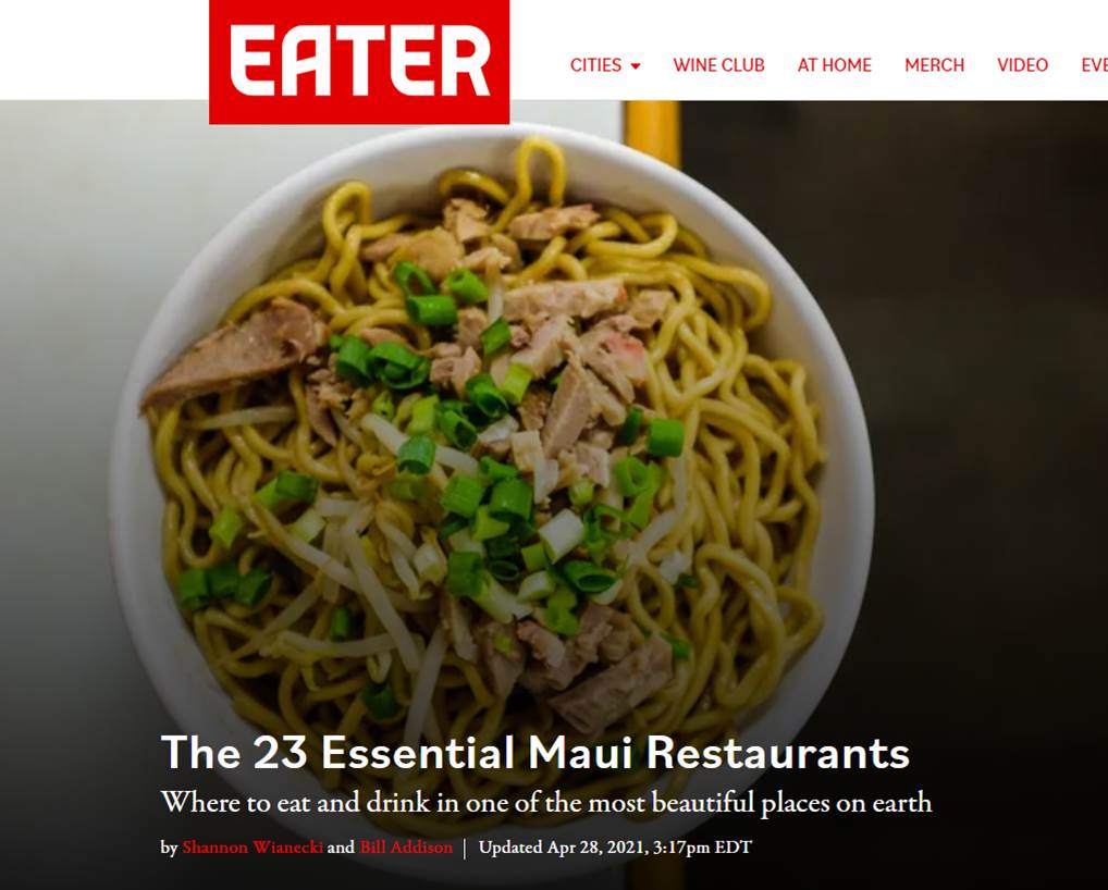 Moku Roots Named Among the 23 Essential Maui Restaurants on Eater.com